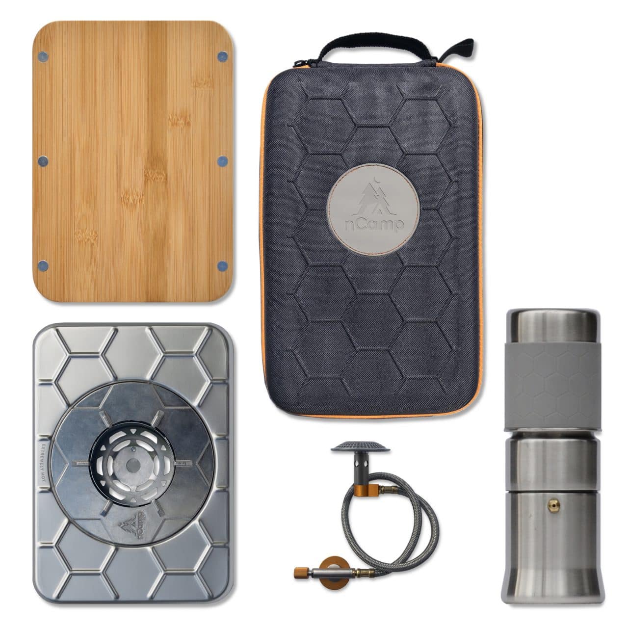 nCamp Kitchen to Go 5 Piece (Stove, Prep, Adapter, Case, Caf�)