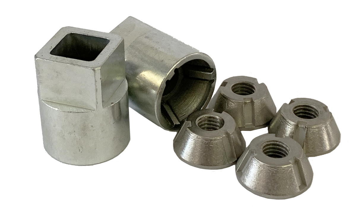 Security Nuts (M8x1.25) 4 Nuts, 2 Keys